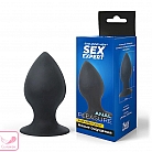 Чёрная анальная втулка Sex Expert Anal pleasure из силикона - 8 см.