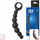 Толстая силиконовая анальная цепочка Back Pleasure для интенсивной стимуляции - 19 см.