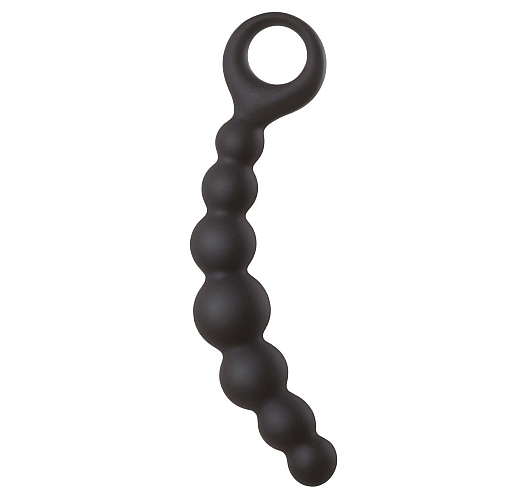 Толстая силиконовая анальная цепочка Back Pleasure для интенсивной стимуляции - 19 см.