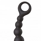 Толстая силиконовая анальная цепочка Back Pleasure для интенсивной стимуляции - 19 см.