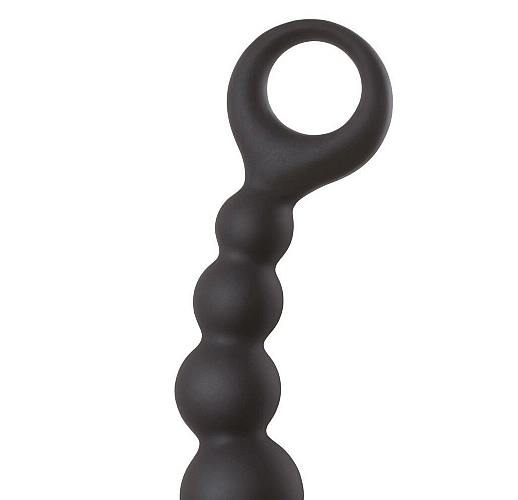 Толстая силиконовая анальная цепочка Back Pleasure для интенсивной стимуляции - 19 см.