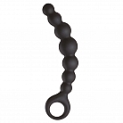 Толстая силиконовая анальная цепочка Back Pleasure для интенсивной стимуляции - 19 см.