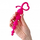 Розовая силиконовая анальная цепочка Cosmo Dream с формой для "лёгкого проникновения" - 14,5 см.