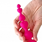 Розовая силиконовая анальная цепочка Cosmo Dream с формой для "лёгкого проникновения" - 14,5 см.