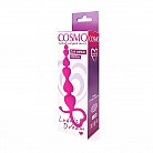 Розовая силиконовая анальная цепочка Cosmo Dream с формой для "лёгкого проникновения" - 14,5 см.