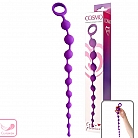 Фиолетовая длинная анальная цепочка Cosmo из силикона - 32 см.
