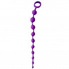 Фиолетовая длинная анальная цепочка Cosmo из силикона - 32 см.
