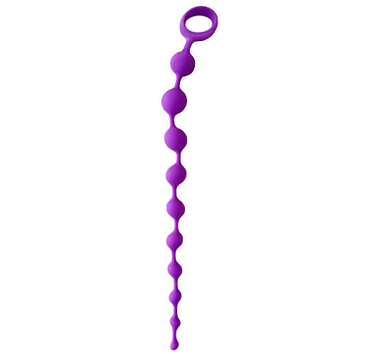 Фиолетовая длинная анальная цепочка Cosmo из силикона - 32 см.