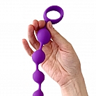 Фиолетовая длинная анальная цепочка Cosmo из силикона - 32 см.