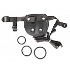 Черные трусики для страпона с тремя кольцами