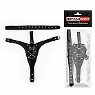 Кожаные черные трусики для страпона