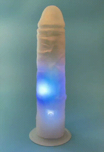 Светящийся вибратор Erowoman "Di-Light" с 10 режимами вибрации, 4 подсветки, пульт ДУ, USB - 20,5 см