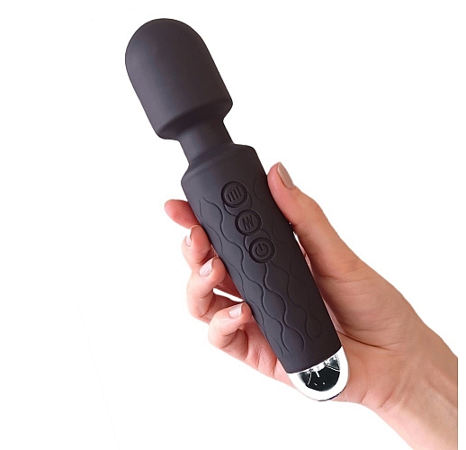 Силиконовый вибромассажер-вонд Go Wand "Resin xTwenty" с 20 режимами вибрации, IPX5, USB - 20 см.