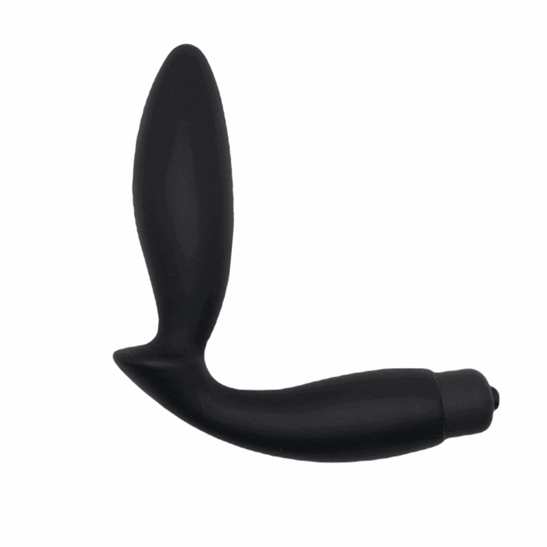 Универсальный чёрный вибромассажер простаты Sex Expert Vibe Pleasure из силикона - 8,5 см.