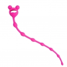 Розовая силиконовая анальная цепочка "Cosmo Dream" в форме классической анальной «ёлочки» - 23 см.