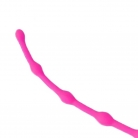 Розовая силиконовая анальная цепочка "Cosmo Dream" в форме классической анальной «ёлочки» - 23 см.