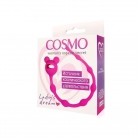 Розовая силиконовая анальная цепочка "Cosmo Dream" в форме классической анальной «ёлочки» - 23 см.