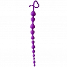 Длинная силиконовая анальная цепочка Cosmo Extra со стимулирующими элементами ⌀ 1.6/2/2.7 - 28 см.