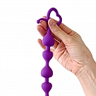 Длинная силиконовая анальная цепочка Cosmo Extra со стимулирующими элементами ⌀ 1.6/2/2.7 - 28 см.