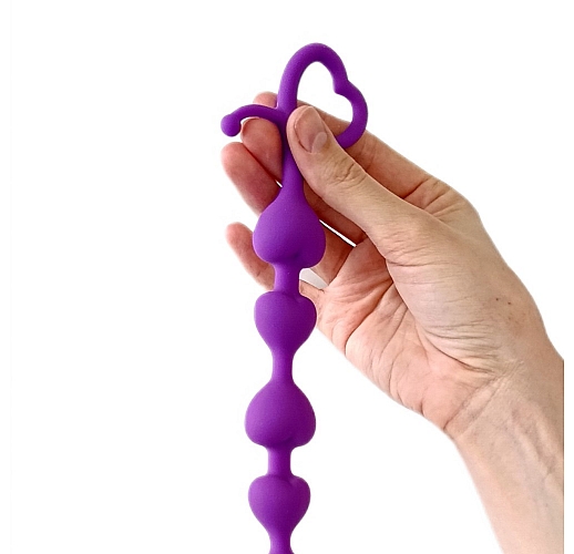 Длинная силиконовая анальная цепочка Cosmo Extra со стимулирующими элементами ⌀ 1.6/2/2.7 - 28 см.