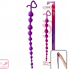 Длинная силиконовая анальная цепочка Cosmo Extra со стимулирующими элементами ⌀ 1.6/2/2.7 - 28 см.