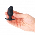 Чёрная силиконовая анальная втулка Sex Expert "Anal Pleasure" эргономичной формы - 6,5 см.