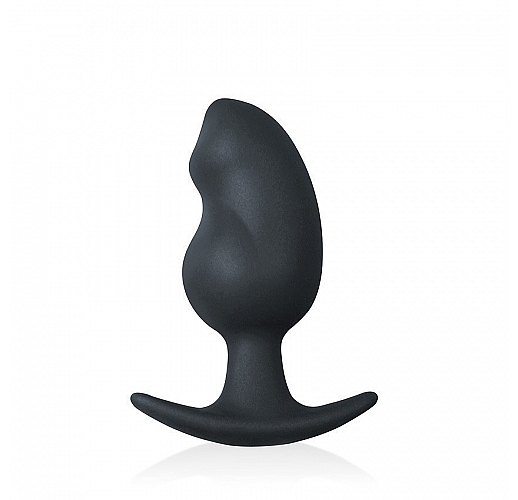 Чёрная силиконовая анальная втулка Sex Expert "Anal Pleasure" эргономичной формы - 6,5 см.