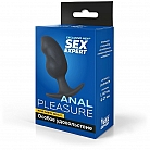 Чёрная силиконовая анальная втулка Sex Expert "Anal Pleasure" эргономичной формы - 6,5 см.