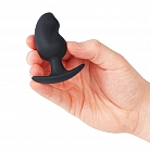 Чёрная силиконовая анальная втулка Sex Expert "Anal Pleasure" эргономичной формы - 7,5 см.