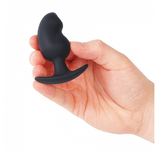 Чёрная силиконовая анальная втулка Sex Expert "Anal Pleasure" эргономичной формы - 7,5 см.