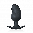 Чёрная силиконовая анальная втулка Sex Expert "Anal Pleasure" эргономичной формы - 7,5 см.