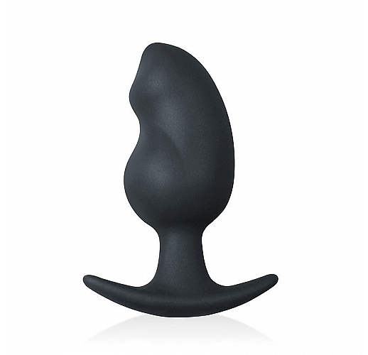 Чёрная силиконовая анальная втулка Sex Expert "Anal Pleasure" эргономичной формы - 7,5 см.