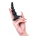 Чёрный изогнутый анальный стимулятор Anal Expert из силикона, для идеального "насаживания" - 9,8 см.