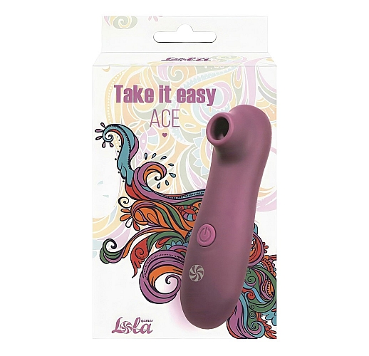 Вакуумно-волновой стимулятор клитора Take It Easy "Ace Purple" c soft-touch покрытием, 10 режимов