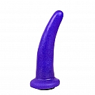 Фиолетовая гладкая изогнутая насадка-плаг из геля - 13,3 см.