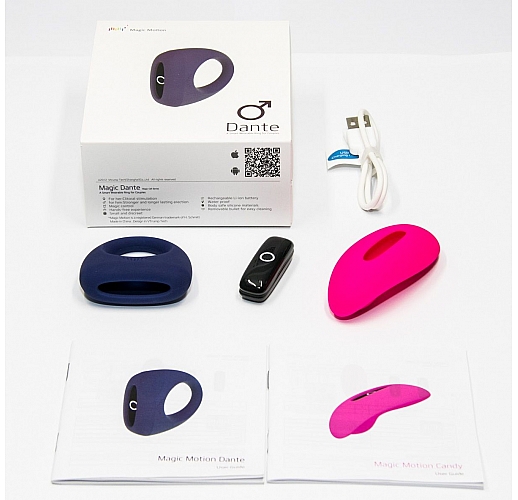 Подарочный набор Magic Motion: клиторальный стимулятор CANDY и эрекционное виброкольцо DANTE