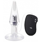 Прозрачная пробка с вибрацией VIBRATING PLUG JAMMY JELLY ANAL POINT OF PLEASURE MEDIUM - 14,5 см.