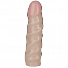 Рельефная насадка для трусиков Vac-U-Lock 6"Raging hard-On Dong - 14,7 см.