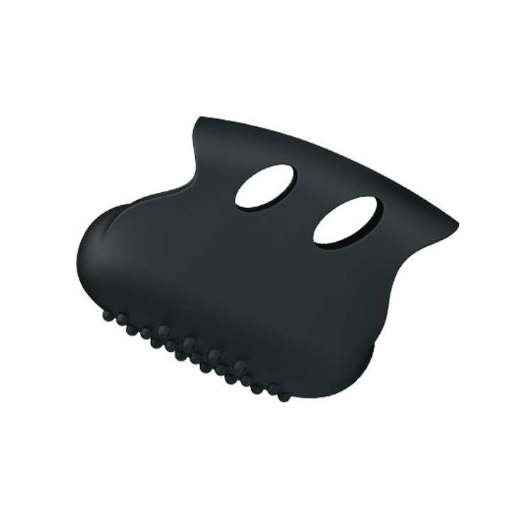 Черная силиконовая вибронасадка на палец Steward с "шишечками" для дополнительной стимуляции