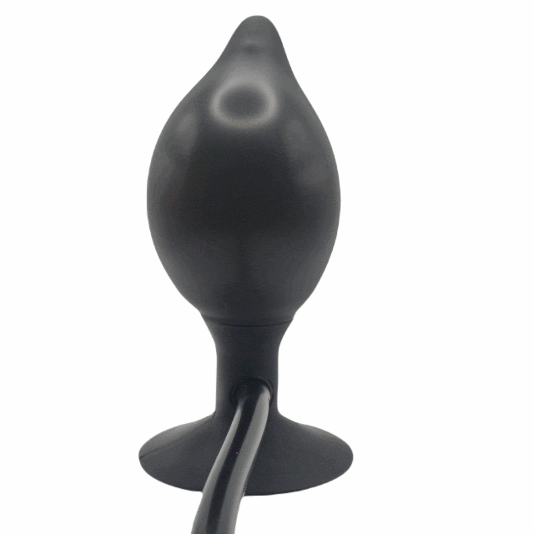 Анальная пробка с функцией расширения Inflatable Butt Plug Medium из силикона - 14,2 см.