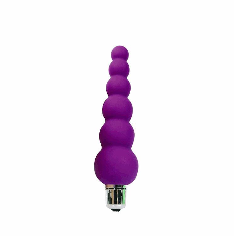 Фиолетовый анальный вибромассажер-елочка Cosmo Silicone из силикона - 12 см.