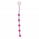 Розовая анальная цепочка с 5 шариками JAMMY JELLY ANAL 5 BEADS PINK - 38 см.