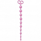 Розовая анальная цепочка из 10 звеньев ANAL JUGGLING BALL SILICONE - 33,6 см.