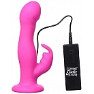 Вибромассажёр-насадка 10-Function Silicone Love Rider Jack Rabbit - 19 см.