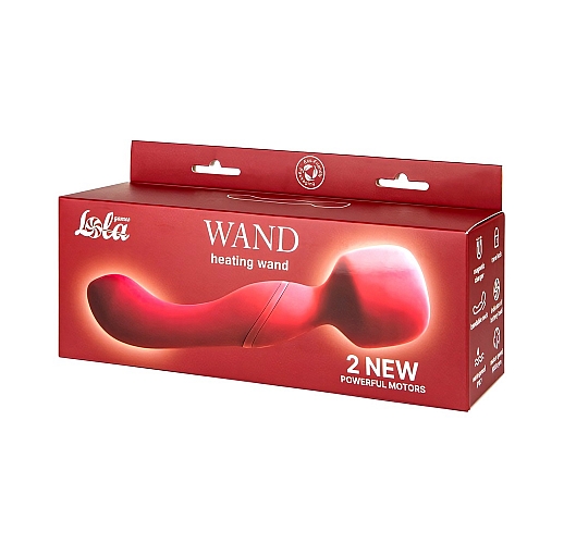 Двусторонний массажер Lola "Heating Wand" 2x10 режимов вибрации, нагрев до 42°C, IPX7, USB - 22 см.