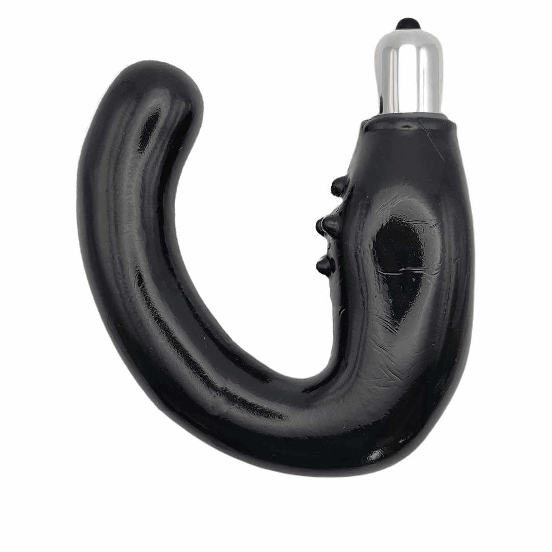 Вибромассажер простаты Baile "Double Strong Silent" с «шипиками» для стимуляции промежности - 14 см.