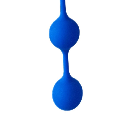 Синяя силиконовая анальная цепочка Sweet Toys с кольцом-ограничителем - 23 см.