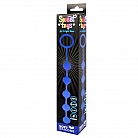 Синяя силиконовая анальная цепочка Sweet Toys с кольцом-ограничителем - 23 см.