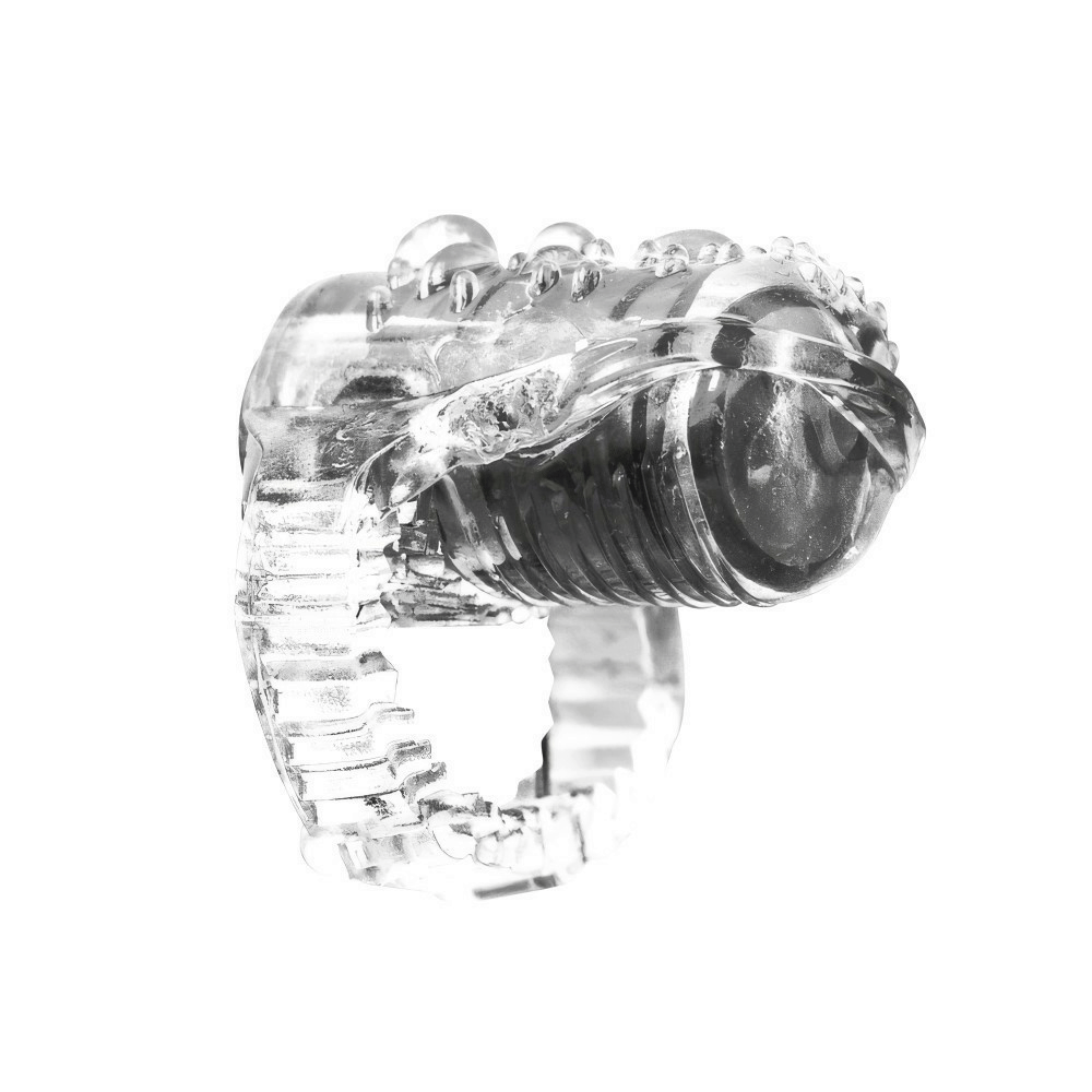 Прозрачная вибро-насадка на язык Rings Teaser для умопомрачительных оральных ласк - 3,5 см.
