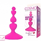 Ярко-розовый анальный силиконовый стимулятор Cosmo Dream с элементами ⌀ 1/1.7/2.1 - 8 см.